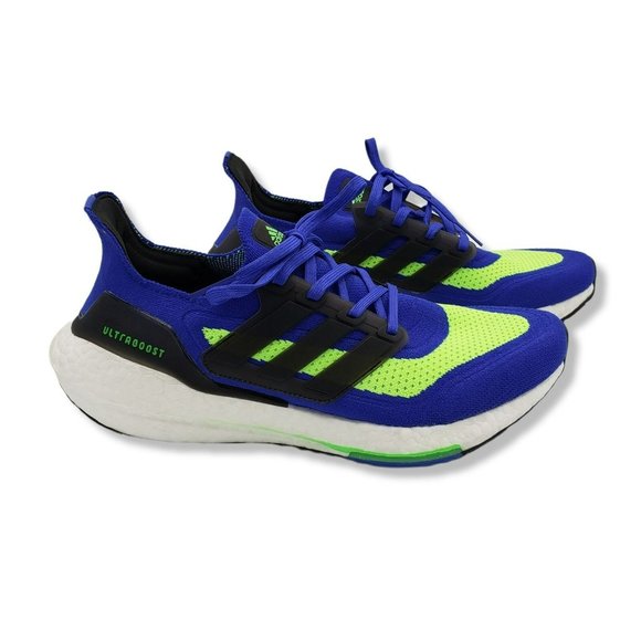 Adidas Ultraboost 21 Running Sneakers Mens Blue Green S23873 - Picture 5 of 12